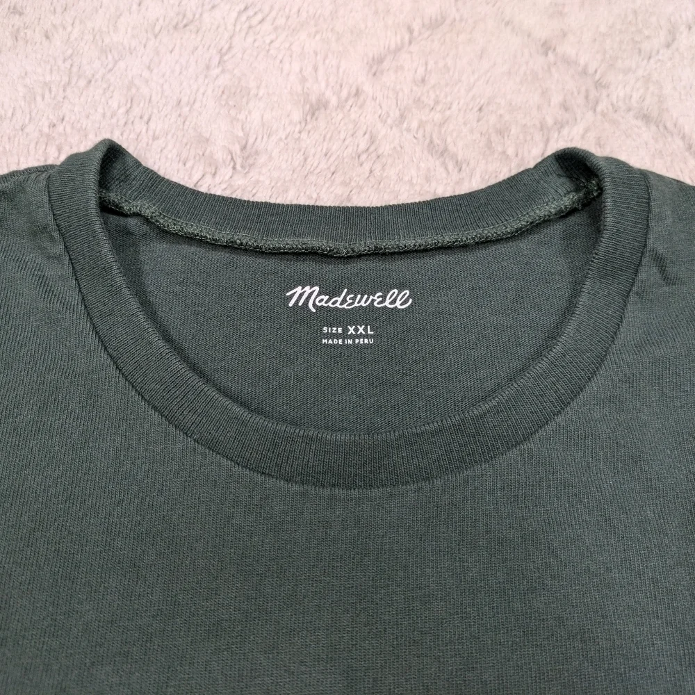 Madewell Shirt Men's XXL Green Dark Palm Relaxed Long Sleeve Tee Pocket